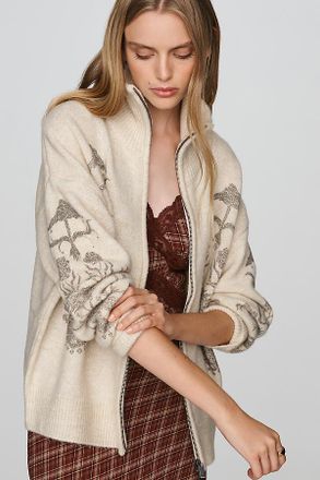 Scotch & Soda Printed Zip-Up Sweater