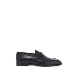 Ferragamo Loafers, male, Black, Size: 8 US Gancini Embellished Leather Loafers
