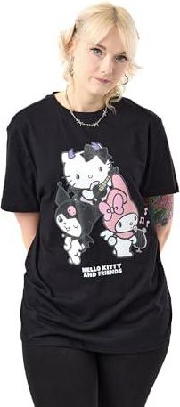 T-shirt Décontracté Femme à Imprimé Kitty - Manches Courtes, Coupe Loose, 100% Polyester, Neuf Avec étiquettes