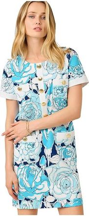 Lilly Pulitzer Locklyn Shift Womens Dress Capri Blue Rosanna : XXS, Lyocell/Nylon/Rayon