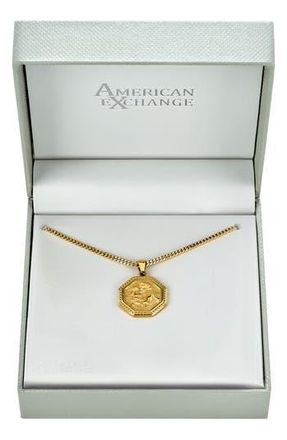 American Exchange Mens Dragon Medallion Necklace in Gold at Nordstrom Rack