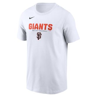 Nike San Francisco Giants Bold Team Name Nike Mens MLB T-Shirt in White | N19910AGIA-D31