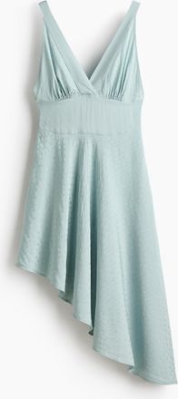 H&M Asymmetrisches Jacquard-Kleid - Turquoise
