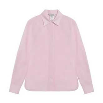 Max Mara Shirts, female, Pink, Size: 2XS Cotton Poplin Shirt