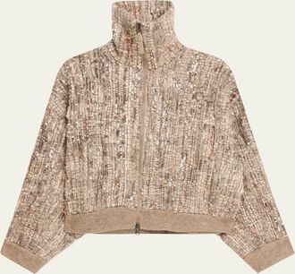 Brunello Cucinelli Sequined Mohair Cardigan