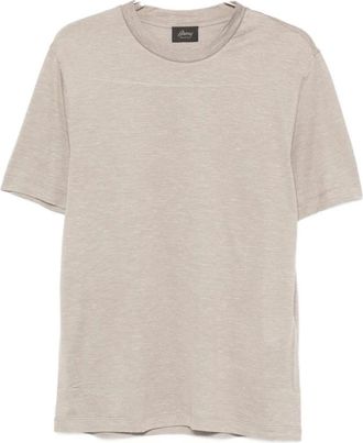 Brioni T-Shirts, male, Beige, Size: 2XL Crew-Neck T-Shirt
