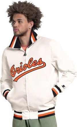 Starter Mens Starter White Baltimore Orioles The Captain Cooperstown Logo Full-Zip Varsity Jacket in Cream at Nordstrom, Size Xxx-Large