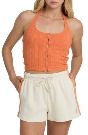Billabong Friday Night Knit Halter in Saffron at Nordstrom, Size X-Small