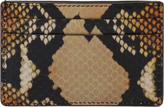 Alexander McQueen Portacarte con effetto serpente - Marrone