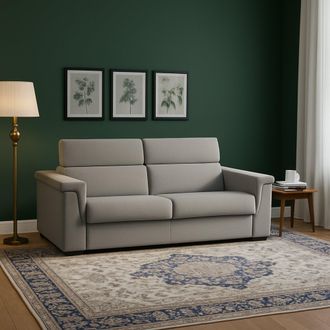 Dmora Sof&aacute; Cama 2 Plazas Rigolato, Desenfundable, Con Almacenaje Made In Italy, Apertura Abatible, 185x95 Cm Gris
