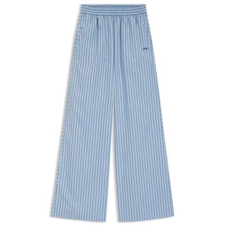 BOSS Cotton-poplin trousers with vertical stripe