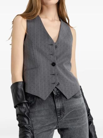 Ga&euml;lle Paris pinstripe buttoned jacket - Grey