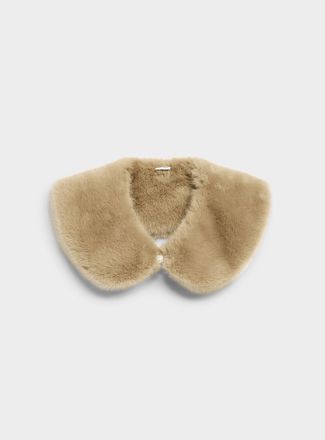 Simons Womens Jewel clasp faux-fur faux collar