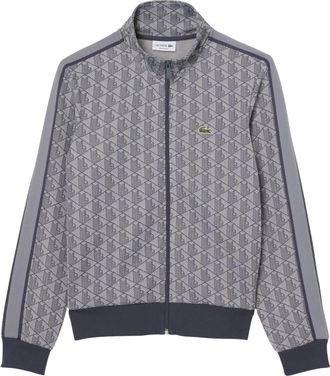 Lacoste Giacca della Tuta in Jacquard con Zip Paris - Heren - Vesten met rits - Grijs - L - Hoodies & sweatvesten