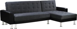 Habitat et Jardin Habitat Et Jardin - Sof&aacute; Esquinero Convertible Y Reversible theo - 4 Plazas - Negro Y Gris