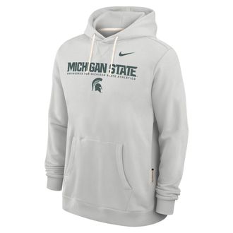 Nike Michigan State Sideline Nike Mens Dri-FIT College Pullover Hoodie in Grey | 03AZ0BBMST-HSY