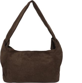 Generic Faux Suede Shoulder Bag Large Hobo Bags Commute Bag for Women Shopping (Coffee) (Coffee)