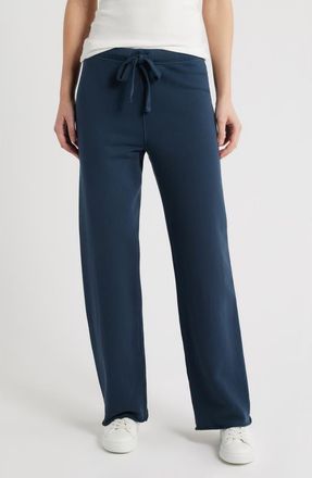 Frank & Eileen Catherine Raw Hem Cotton Sweatpants in Vintage Navy at Nordstrom, Size Large