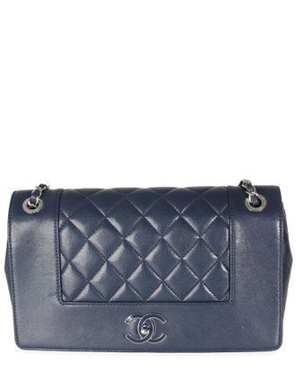 Chanel Blue Quilted Leather Large Mademoiselle Flap Bag (Authentic Pre-Loved)
