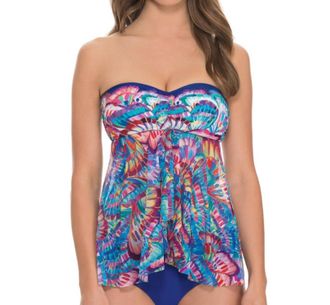 Gottex Fly Away Bandeau Tankini Top In Madame Butterfly