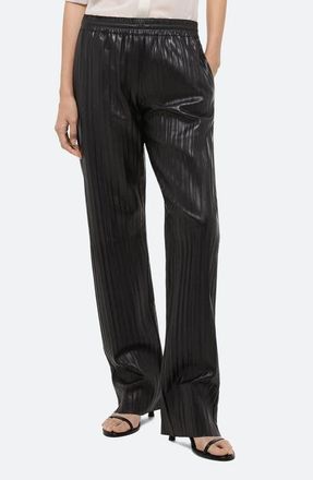 Helmut Lang Pleated Leather Car Pants in Black at Nordstrom, Size Large