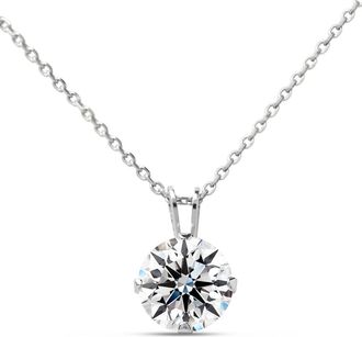 SuperJeweler Moissanite Solitaire Necklace In Gold With Free Chain, 1/4-2 Carat Total Weight