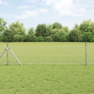 Berkfield Home Hexagon Fence 0.6x100 m Galvanised Steel in Silver