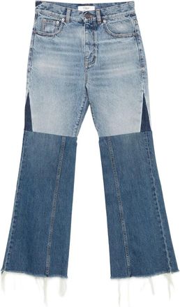 Chloé patchwork frayed jeans - Blue