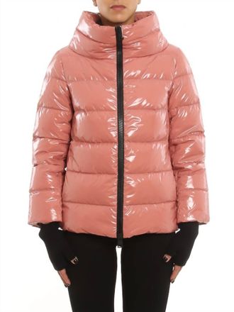 Herno Glossy Effect Fabric Cape Jacket In Pink