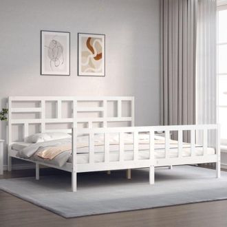 vidaXL Bed Frame without Mattress White 200x200 cm Solid Wood Pine Vidaxl