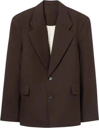 S&eacute;fr Amare Blazer - Heren - Blazers - Bruin - L - Leer - Jassen
