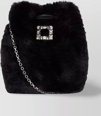 Roger Vivier fur chain strap embellished shoulder bag