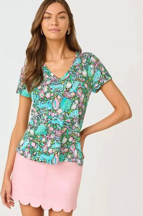 Lilly Pulitzer Maryetta Top In Multi Royal Zoo