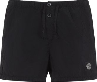 Stone Island Black Polyamide Shorts-Uomo