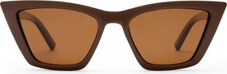 Le Specs Velodrom 54mm Cat Eye Sunglasses in Cocoa /Brown Mono Polarized at Nordstrom