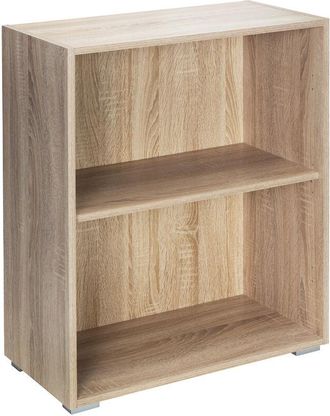 Deuba casaria Vela Bookshelf 2/ 3/ 5 Tier Modern Side Cabinet Bookcase Wooden Storage Unit Oak or White 2 Shelf Oak