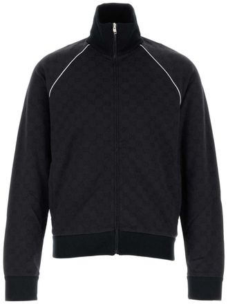 Gucci GG Supreme zip-up sweatshirt - men - Nylon/Cotton - S - Blue