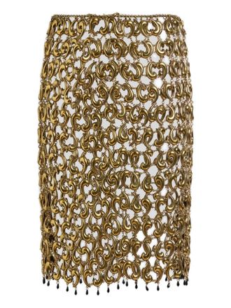 Etro Rok met doorzichtige metalen paisley-details - Goud
