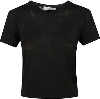 Iro Idille V-hals T-shirt - Dames - Ronde hals truien - Zwart - S - Wol - Truien & Vesten
