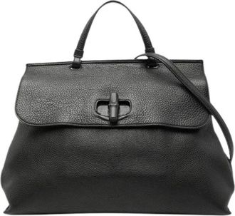 Gucci Pre-owned Large Bamboo Daily Satchel - Dames - Vintage Handtas - Zwart - ONE Size - Leer - Vintage