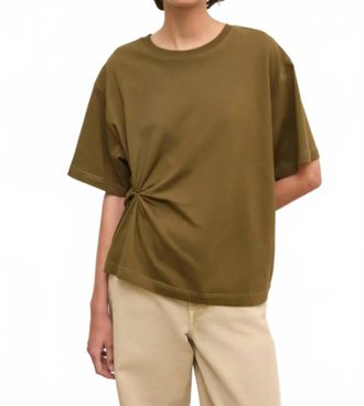 House of Dagmar Knot Tee In Dark Olive