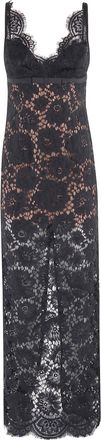 Self Portrait Black Floral Lace Maxi Dress