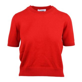 Alpha Studio Pullover Sottogiacca - Dames - Ronde hals truien - Rood - L - Wol - Truien & Vesten