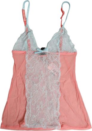 Roberto Cavalli Womens Multicolor Sheer Lace Lingerie Chemise Top Underwear