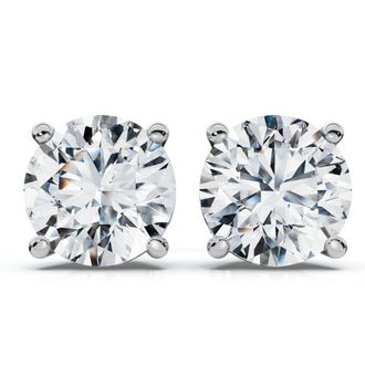 Pompeii3 1Ct TW Round Diamond Studs 14k Gold Lab Grown