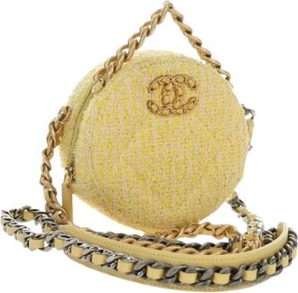 Chanel Pre-owned Vintage Canvas Crossbody Bag - Dames - Vintage Schoudertas - Geel - ONE Size - Vintage