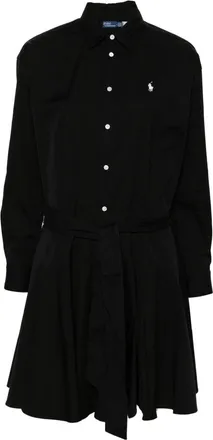 Polo Ralph Lauren shirt mini dress - women - Cotton - 10 - Black