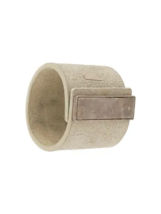 Parts Of Four long-plaque cuff - unisex - Buffalo Leather/Silver Plated Brass - L - Neutrals
