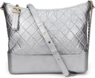 Chanel Pre-owned Leather chanel-bags - Dames - Vintage Schoudertas - Grijs - ONE Size - Leer - Vintage