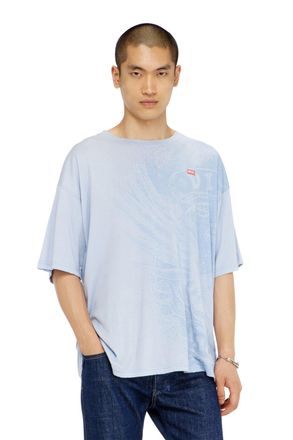 Diesel Relaxed T-shirt with pigment prints - T-Shirts - Man - Blue